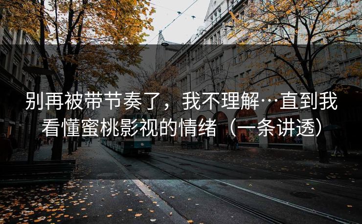 别再被带节奏了，我不理解…直到我看懂蜜桃影视的情绪（一条讲透）